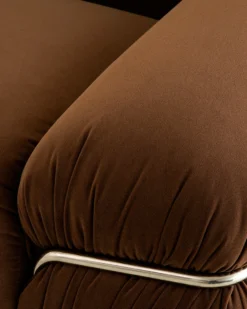 Canapé 3 places, Velours marron intense, L230 Elea
