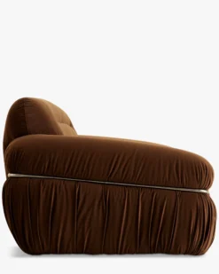 Canapé 3 places, Velours marron intense, L230 Elea