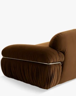 Canapé 3 places, Velours marron intense, L230 Elea