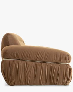 Canapé 3 places, Velours marron taupe, L230 Elea