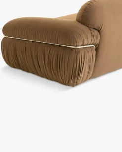 Canapé 3 places, Velours marron taupe, L230 Elea