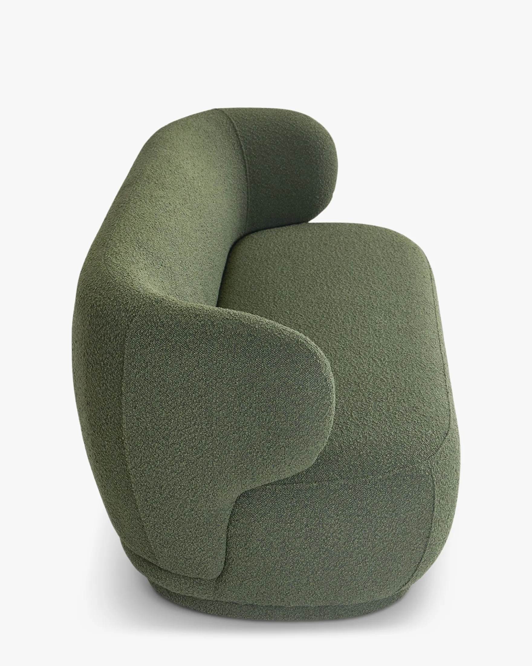 Canapé 2 places, Vert kaki bouclé, L170 Giulia