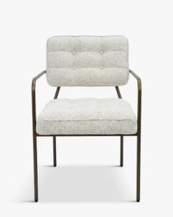Chaise, Beige Cappuccino & Métal bronze Orea