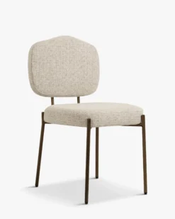 Chaise, Beige capuccino & métal chocolat Mogan