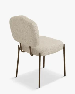 Chaise, Beige capuccino & métal chocolat Mogan