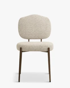 Chaise, Beige capuccino & métal chocolat Mogan
