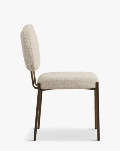 Chaise, Beige capuccino & métal chocolat Mogan