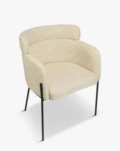Chaise, Beige sable & métal noir Baron