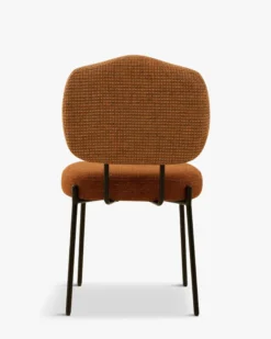 Chaise, Bicolore: tweed orange miami + rouge brique & métal noir Mogan