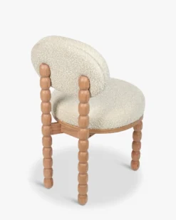 Chaise, Blanc avoine bouclé & bois de chêne Bold