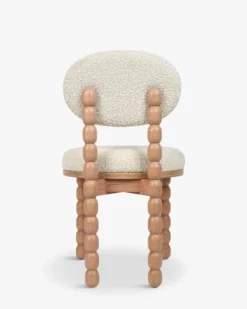 Chaise, Blanc avoine bouclé & bois de chêne Bold