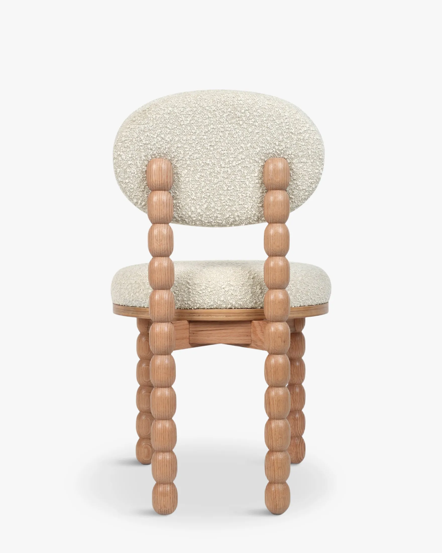 Chaise, Blanc avoine bouclé & bois de chêne Bold
