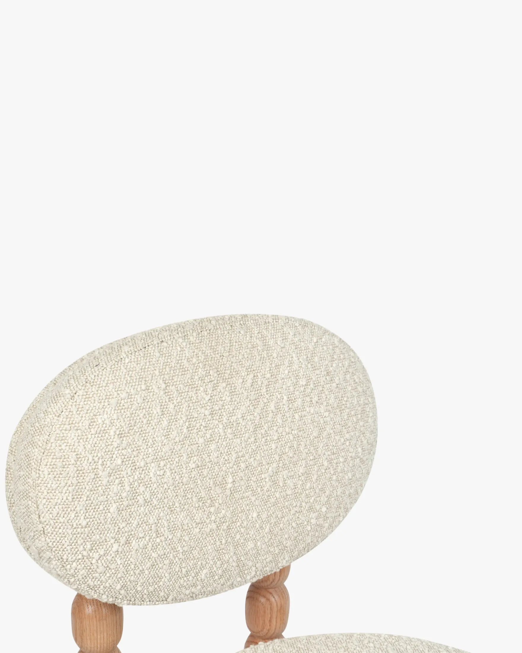 Chaise, Blanc avoine bouclé & bois de chêne Bold