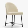 Chaise, Blanc bouclette & métal noir Bane
