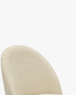 Chaise, Blanc bouclette & métal noir Bane