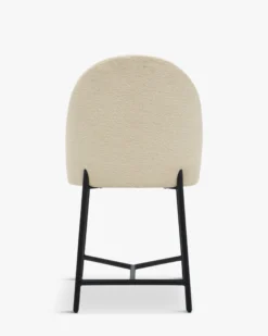 Chaise, Blanc bouclette & métal noir Bane
