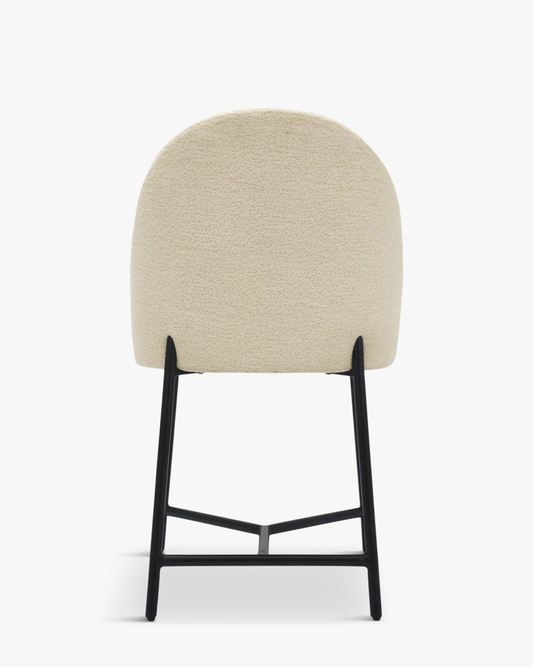 Chaise, Blanc bouclette & métal noir Bane