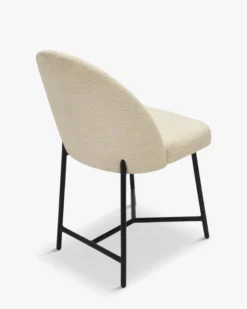 Chaise, Blanc bouclette & métal noir Bane