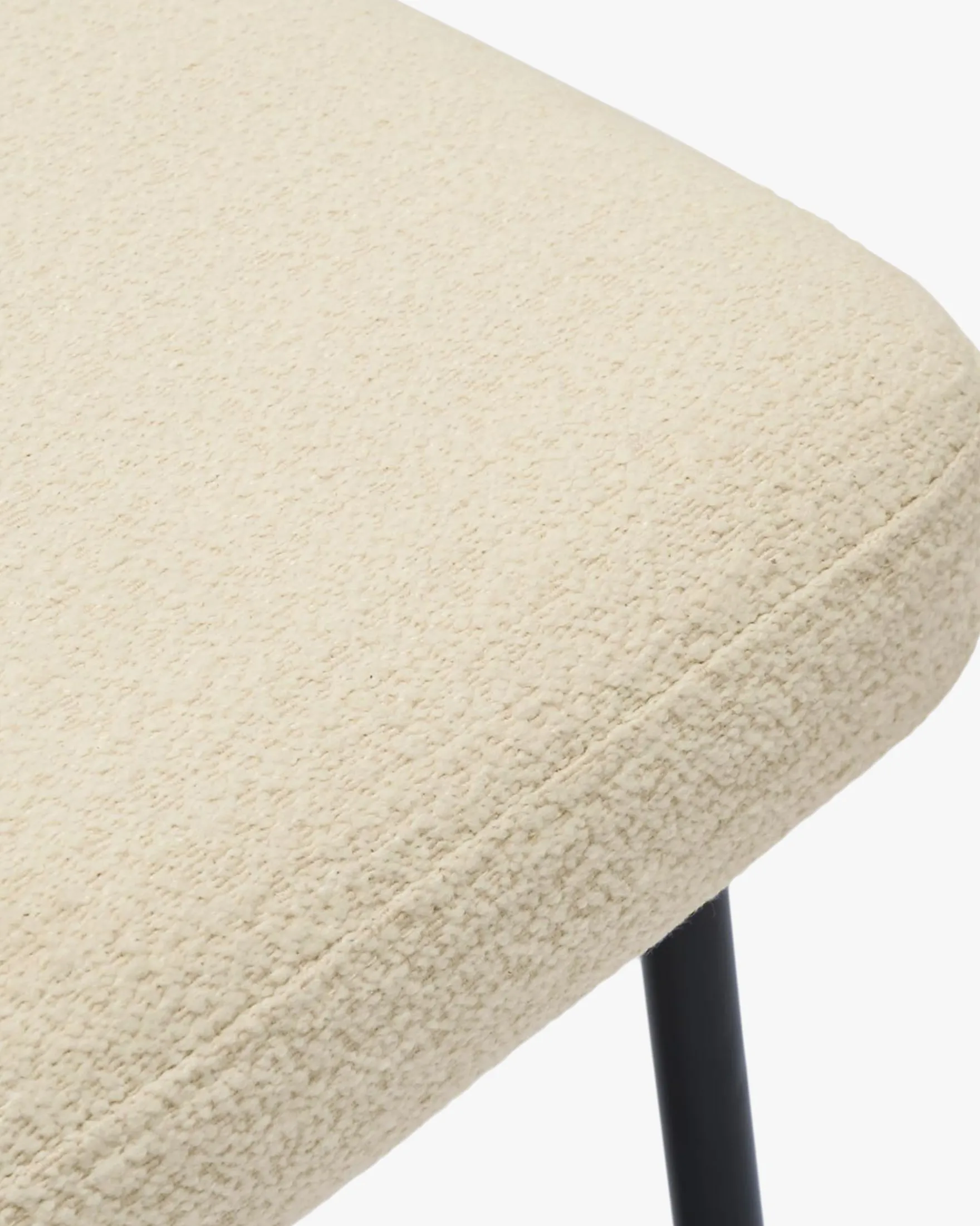 Chaise, Blanc bouclette & métal noir Bane
