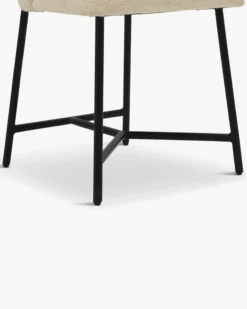 Chaise, Blanc bouclette & métal noir Bane