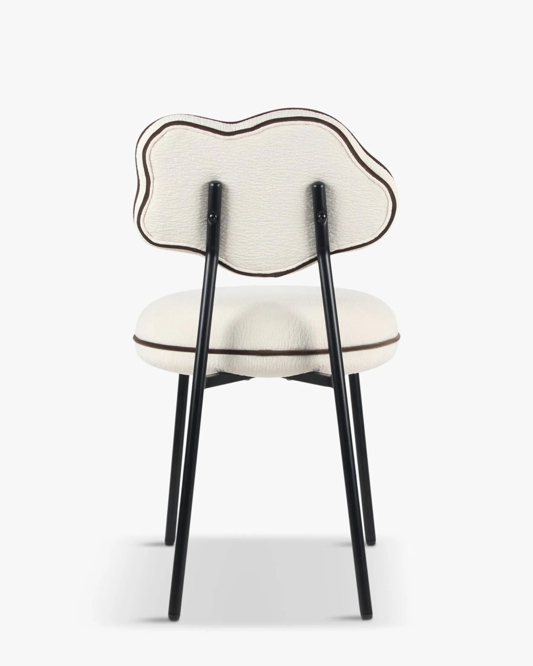 Chaise, Blanc écru texturé & métal noir Arty