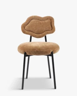 Chaise, Camel crêpé & métal noir Arty