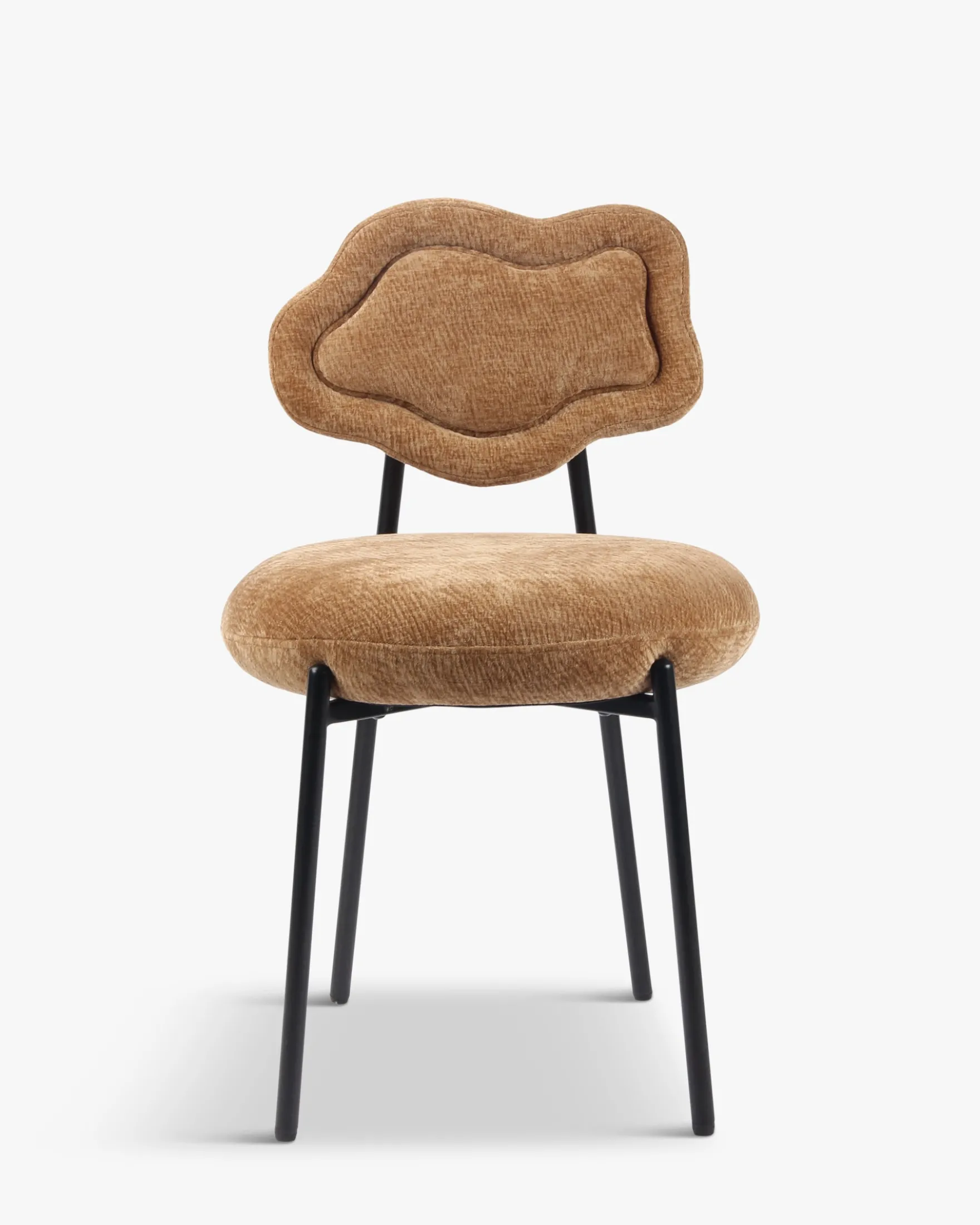 Chaise, Camel crêpé & métal noir Arty