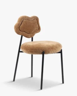Chaise, Camel crêpé & métal noir Arty