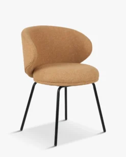 Chaise, Camel sable & métal noir Savio