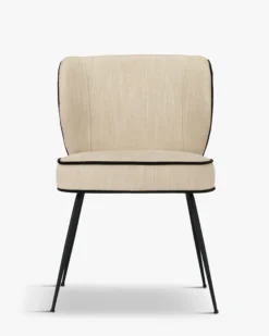 Chaise, Crème vanille & métal noir Wayne
