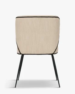 Chaise, Crème vanille & métal noir Wayne