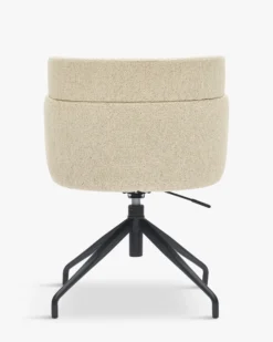 Chaise de bureau rotative, Beige sable & métal noir Baron