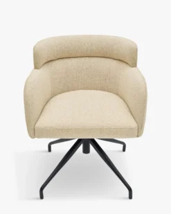 Chaise de bureau rotative, Beige sable & métal noir Baron
