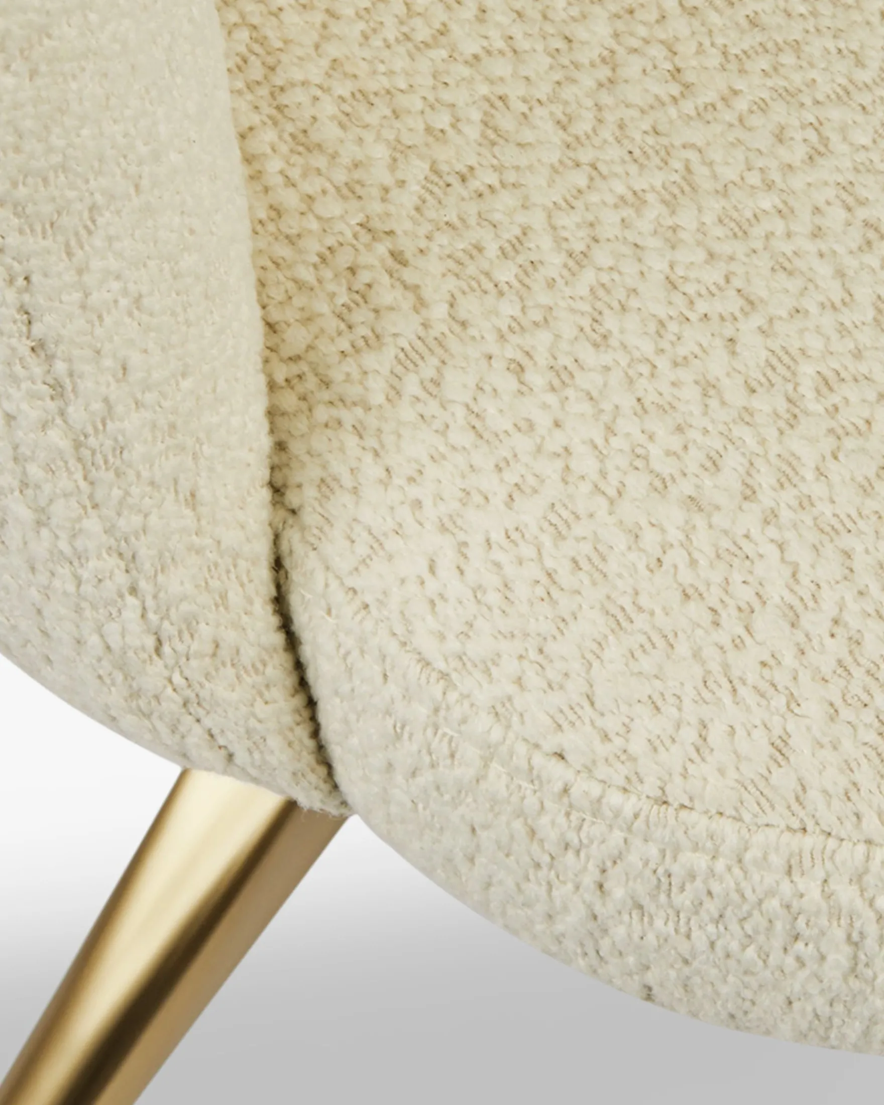 Chaise de bureau rotative, Blanc bouclette anti-tâches & métal doré Luthor