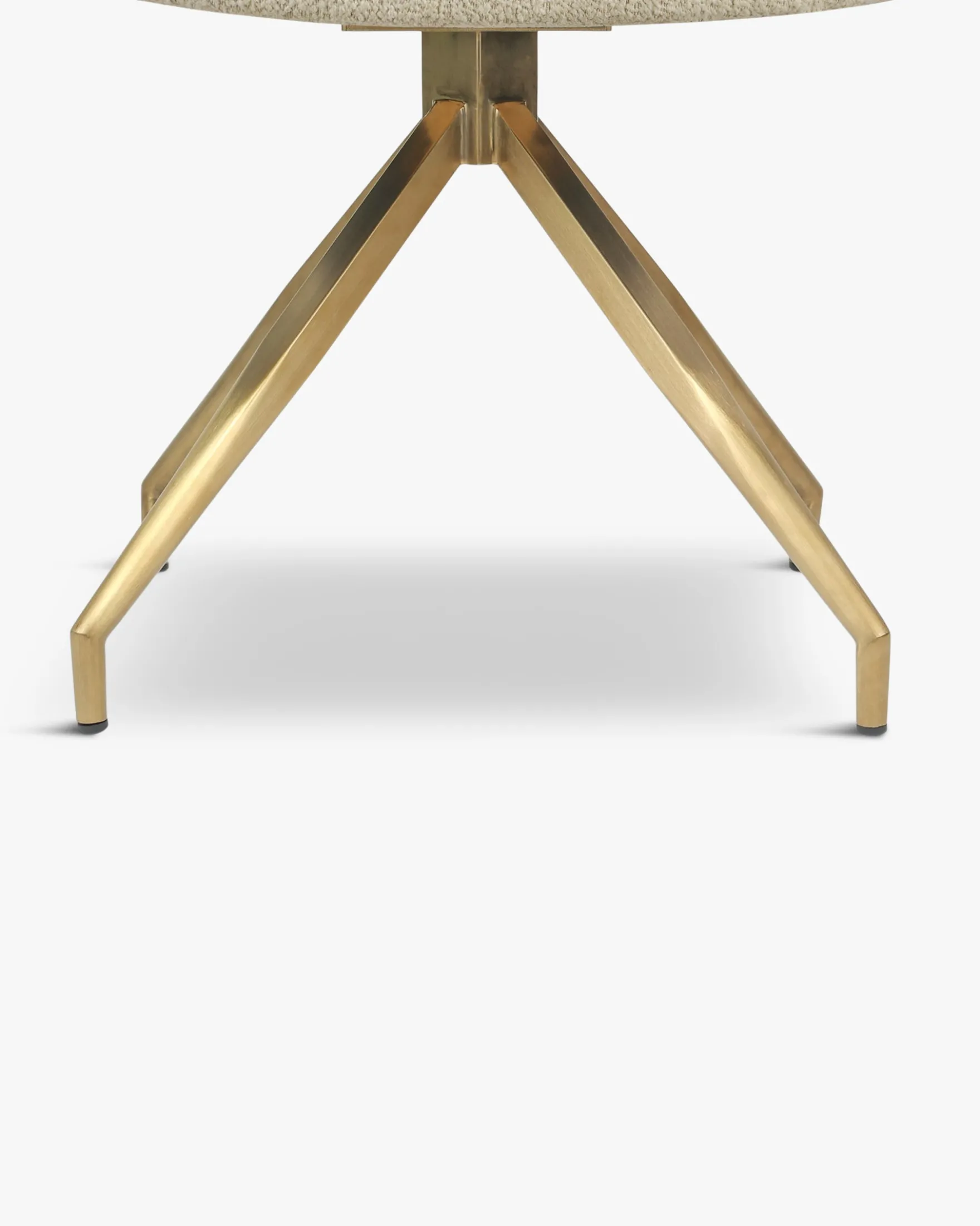 Chaise de bureau rotative, Blanc bouclette anti-tâches & métal doré Luthor