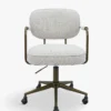 Chaise de bureau rotative, Tweed beige moucheté taupe Celesta