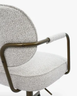Chaise de bureau rotative, Tweed beige moucheté taupe Celesta