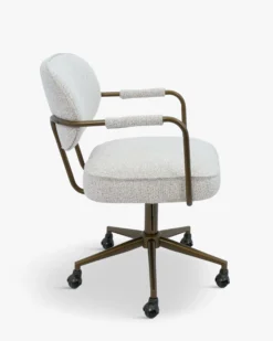 Chaise de bureau rotative, Tweed beige moucheté taupe Celesta