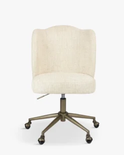 Chaise de bureau rotative, Tweed beige miami & laiton brossé Aero