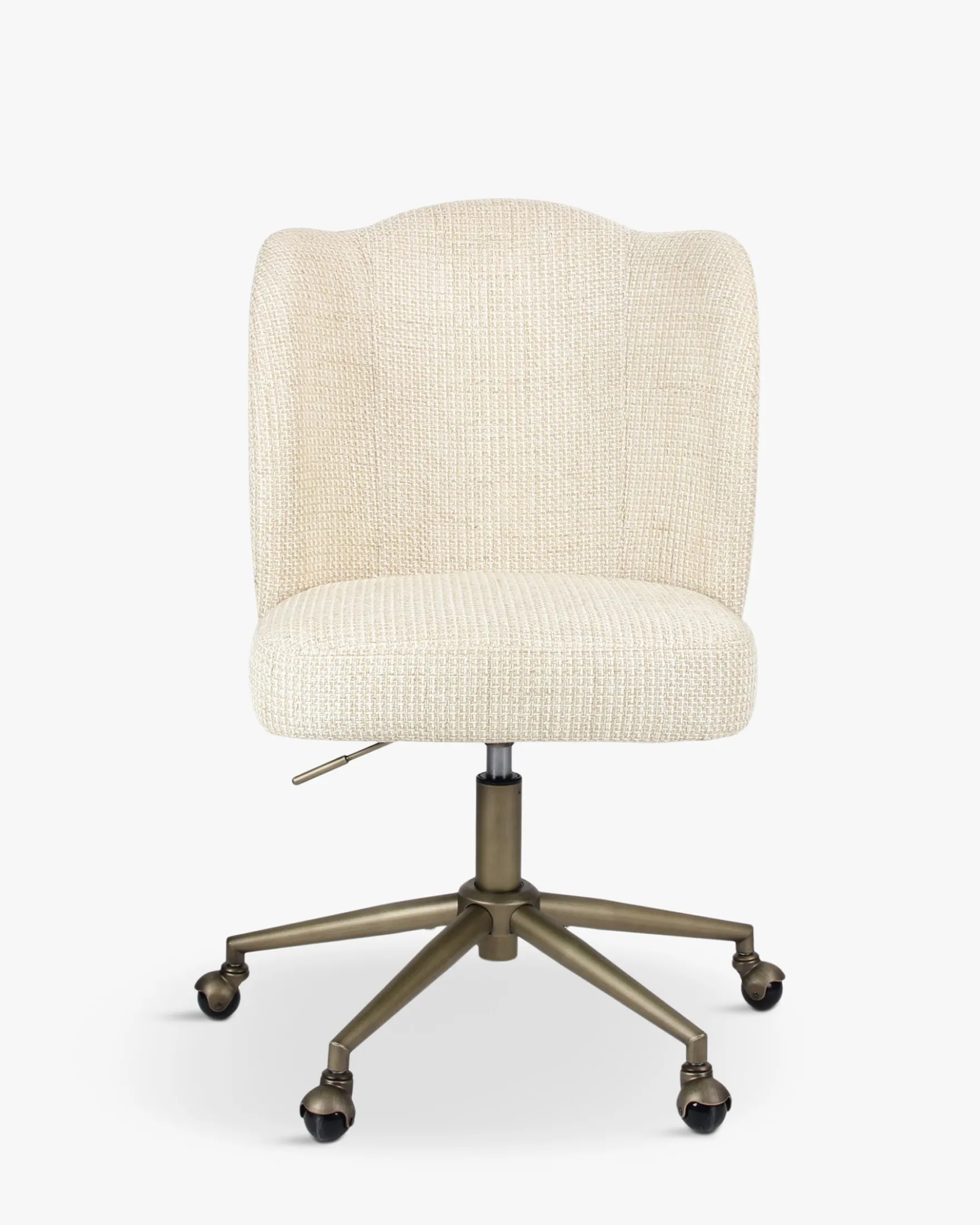 Chaise de bureau rotative, Tweed beige miami & laiton brossé Aero