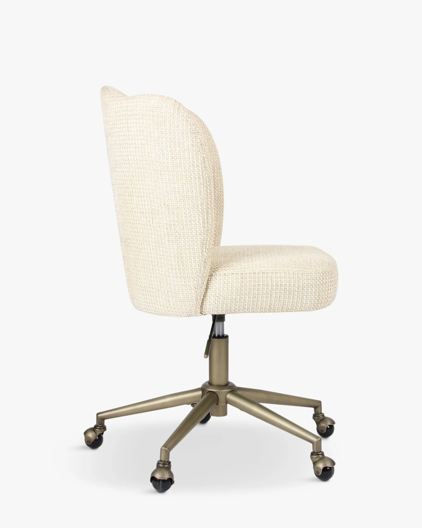 Chaise de bureau rotative, Tweed beige miami & laiton brossé Aero