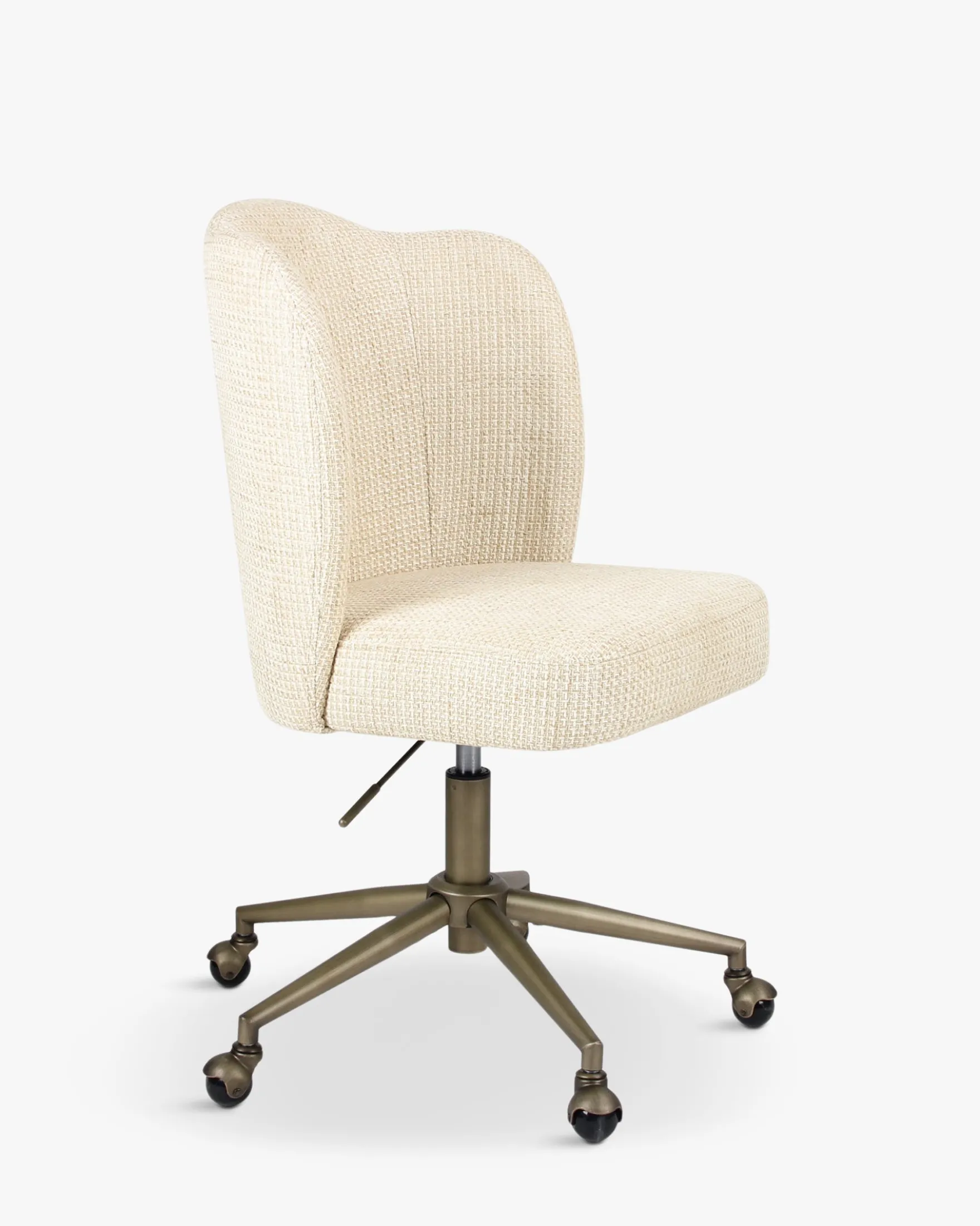 Chaise de bureau rotative, Tweed beige miami & laiton brossé Aero