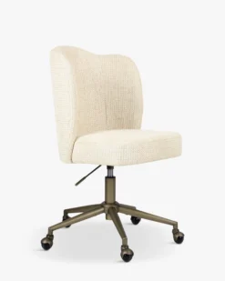 Chaise de bureau rotative, Tweed beige miami & laiton brossé Aero