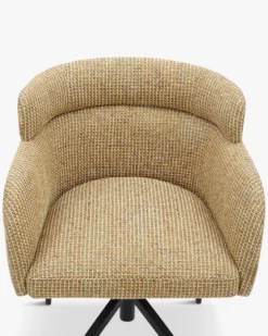 Chaise de bureau rotative, Tweed jaune miami & métal noir Baron