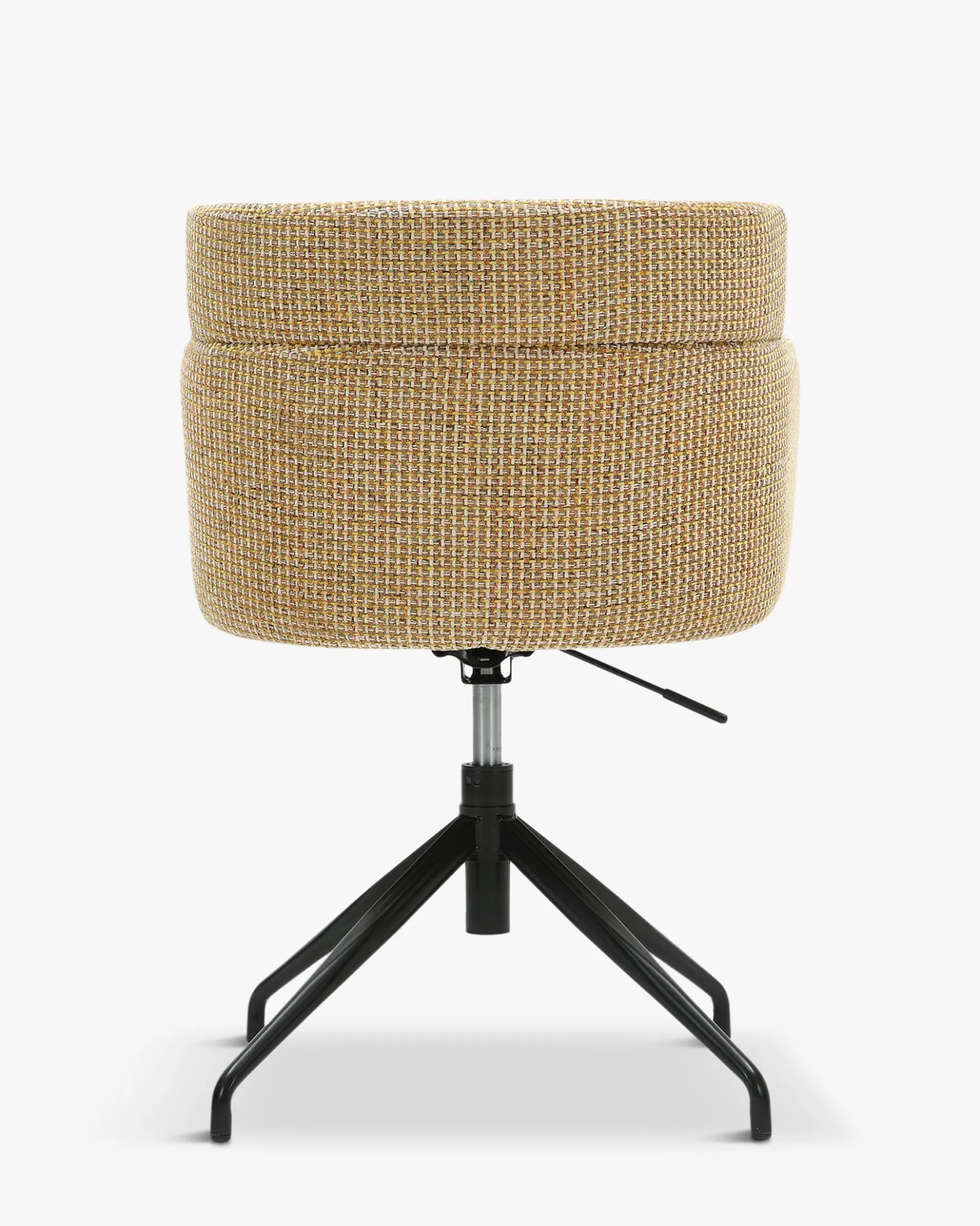 Chaise de bureau rotative, Tweed jaune miami & métal noir Baron