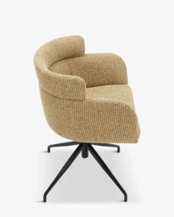 Chaise de bureau rotative, Tweed jaune miami & métal noir Baron