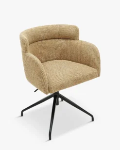 Chaise de bureau rotative, Tweed jaune miami & métal noir Baron