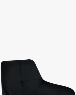 Chaise de bureau rotative, Velours nuit noire & métal noir, 60x86 Kingscross