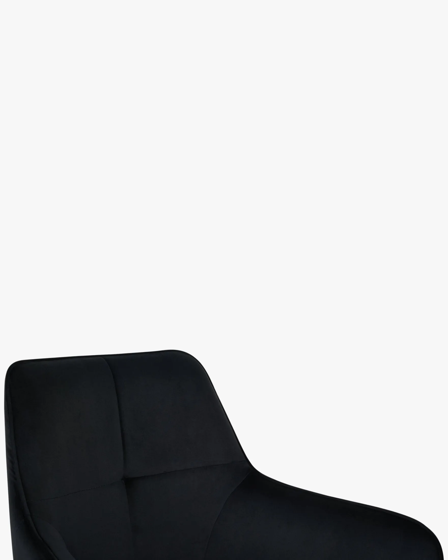 Chaise de bureau rotative, Velours nuit noire & métal noir, 60x86 Kingscross