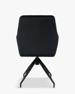 Chaise de bureau rotative, Velours nuit noire & métal noir, 60x86 Kingscross